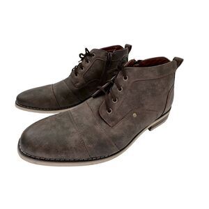 Ferro Aldo Blaine Brown Shoes Lace Zip Ankle Boots SZ 9.5